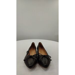 Quince Black Pointed Toe Bow Ballet Flats